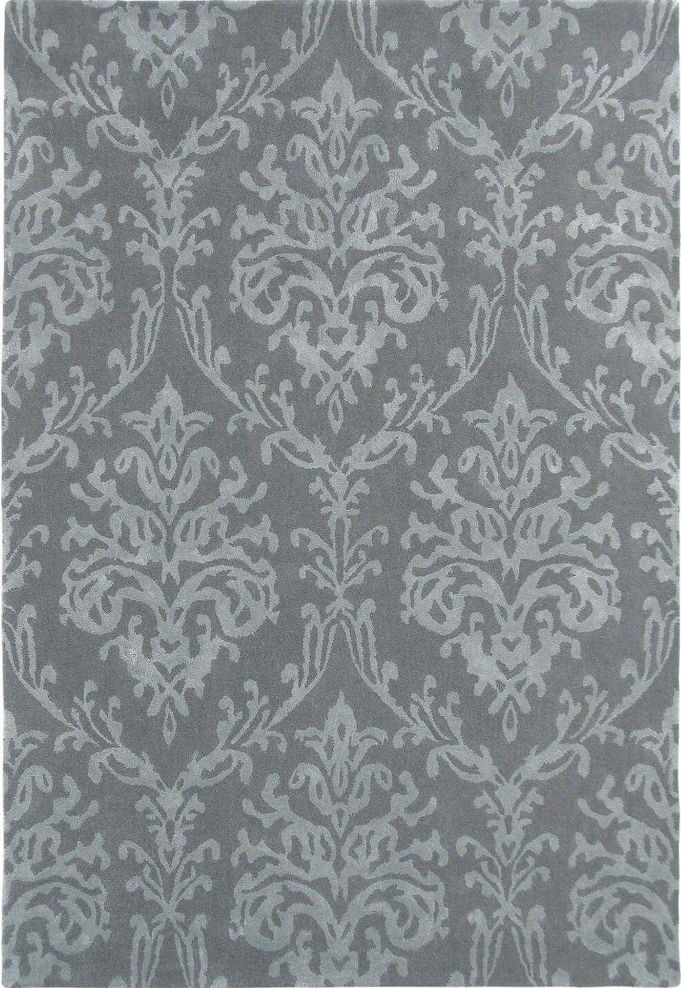 Riverside Damask Pewter Premium Rug | Size: 4' 7