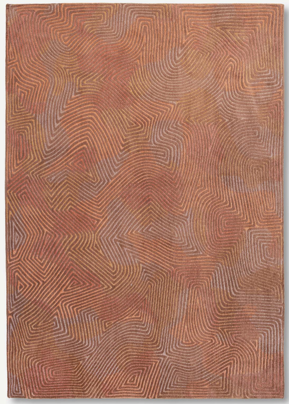 Brown Waves Flatwoven Rug ☞ Size: 9' 2" x 13' (280 x 390 cm)