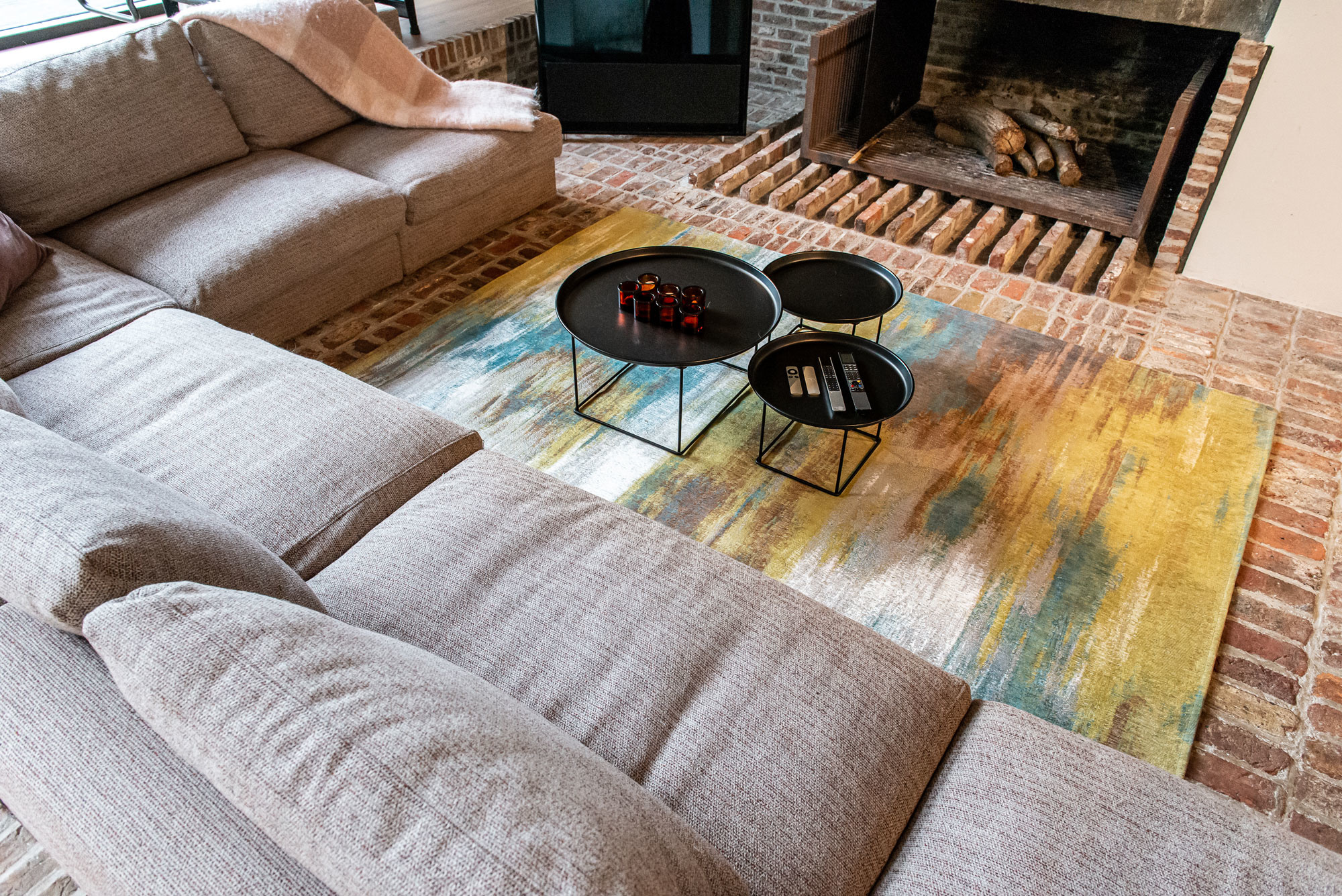 Abstract Flatwoven Bronze Rug