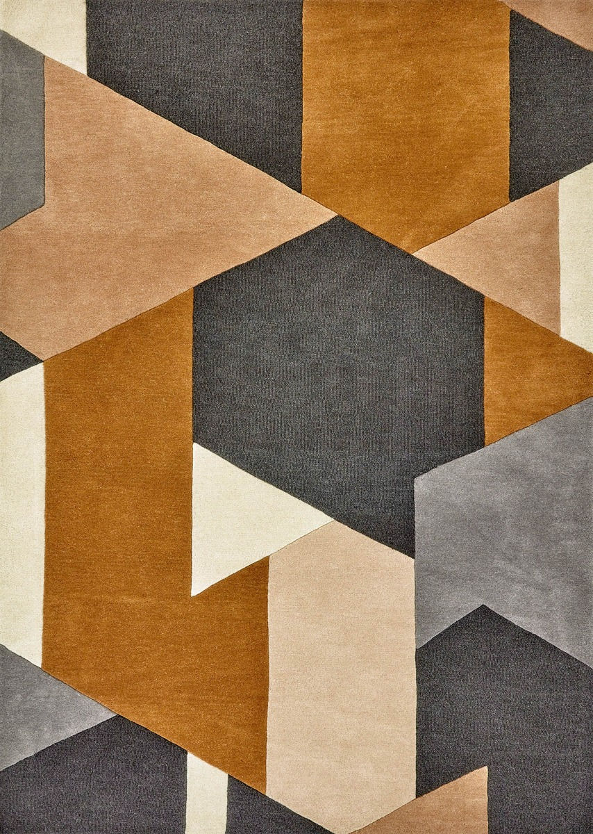 Popova Caramel Slate Designer Rug