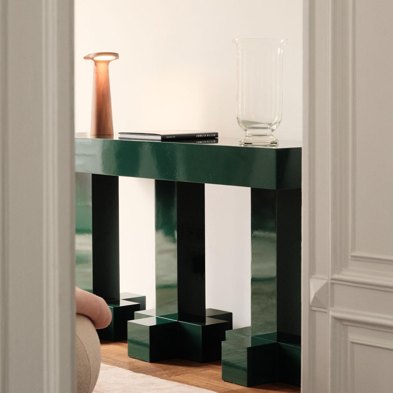 Glossy Green Console Table