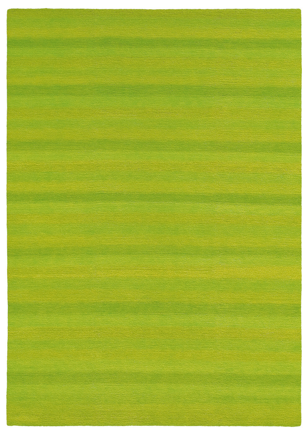 Green Striped Hand-Knotted Rug