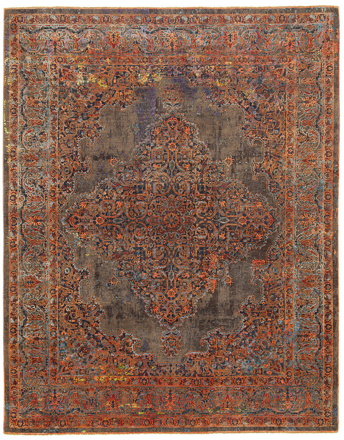 Tabriz Hand-knotted Brown Rug | Size: 6' 7