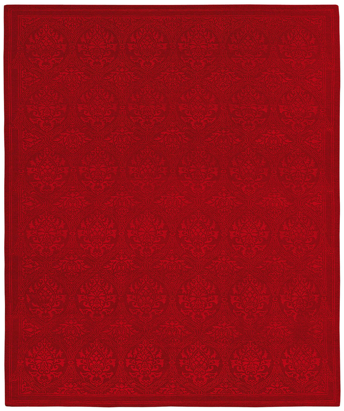 Hand-Knotted Sanssouci Red Rug