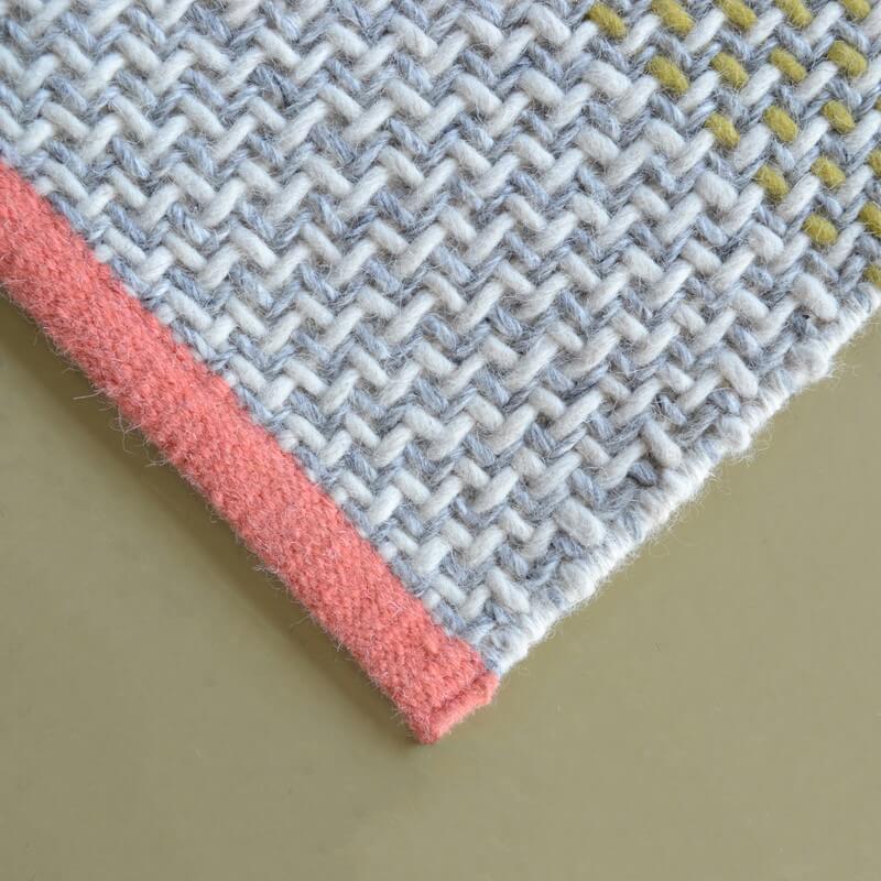 Check Neutral Handwoven Rug