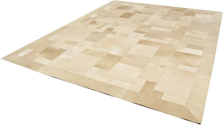 Puzzle Cowhide Beige Rug