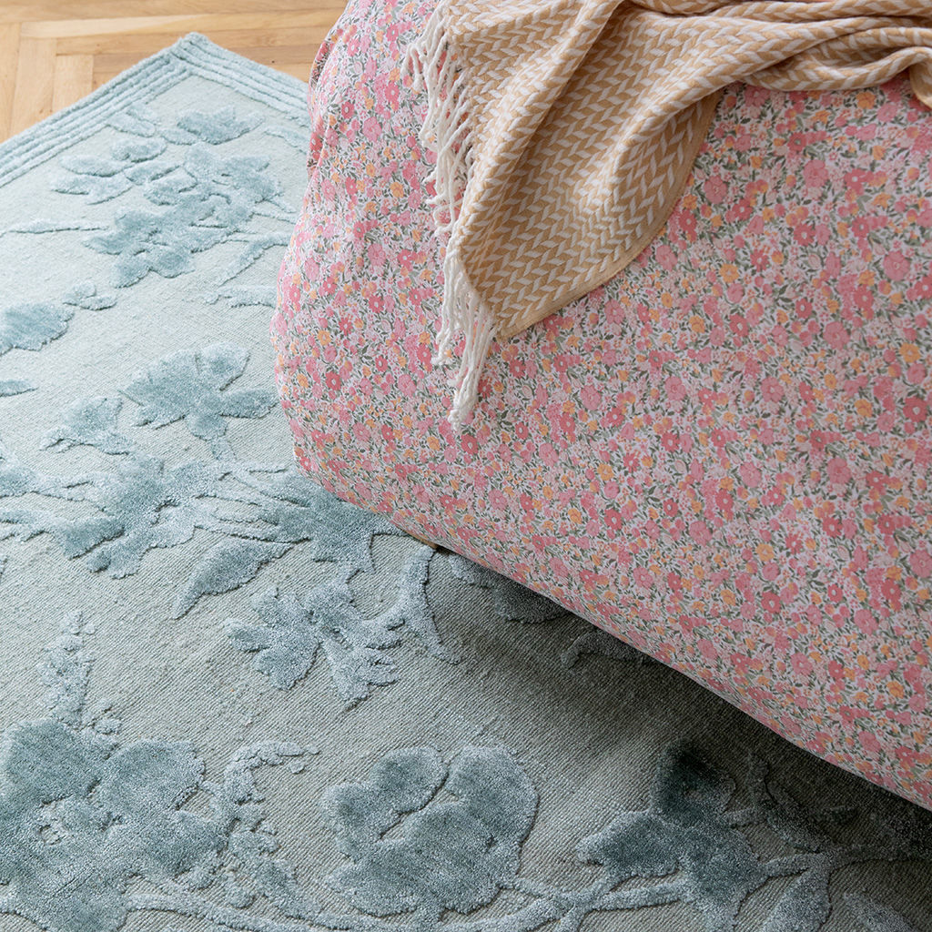 Rye Green Floral Rug