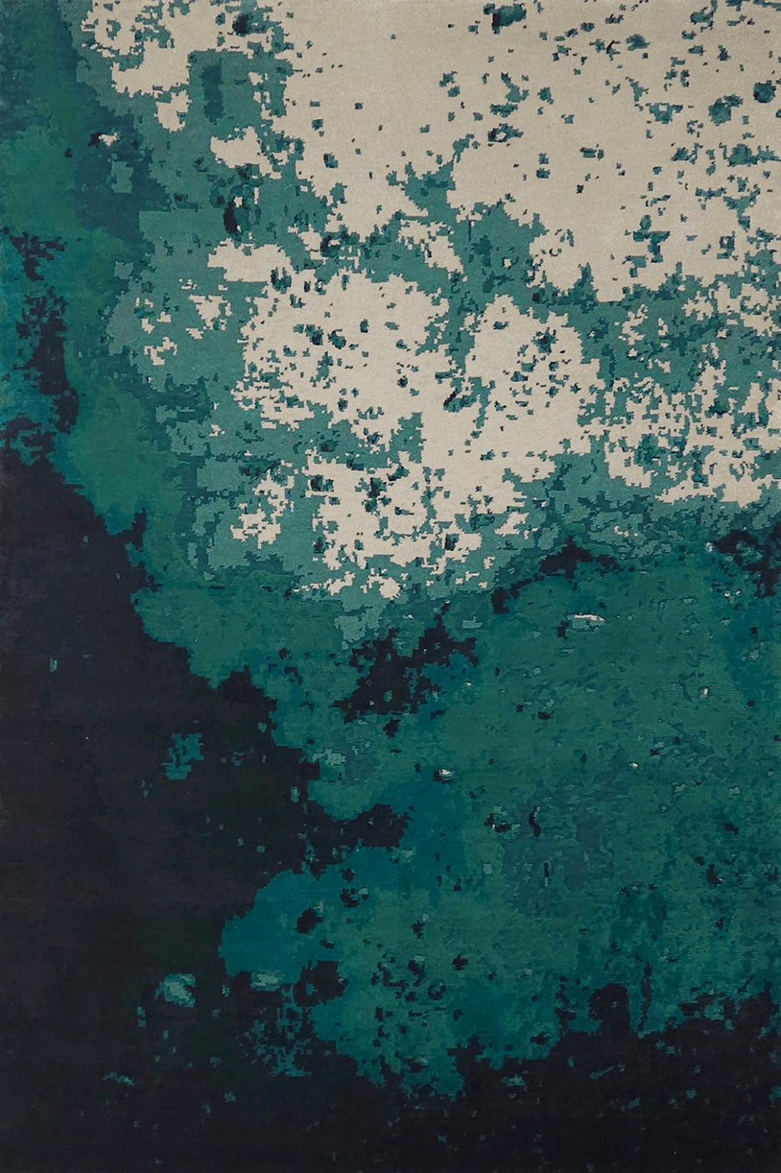 Deep Turquoise Hand-Knotted Rug
