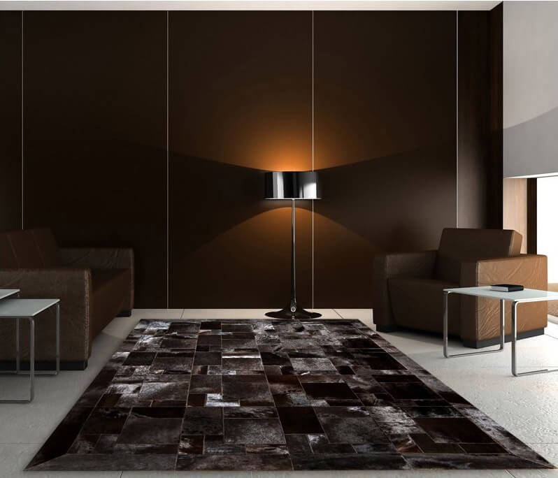 Puzzle Cowhide Brown Rug