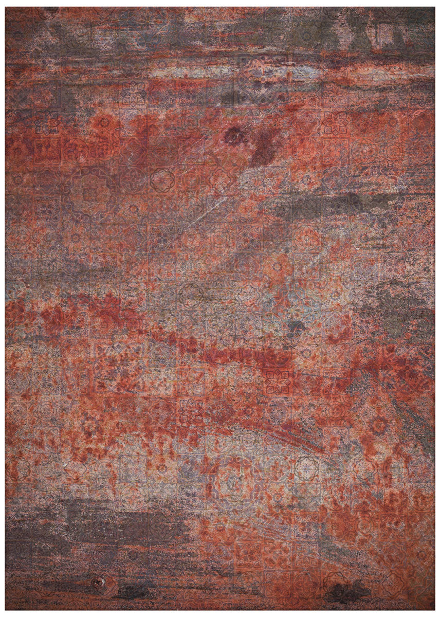 Abstract Flatwoven Belgian Red Rug | Size: 4' 7