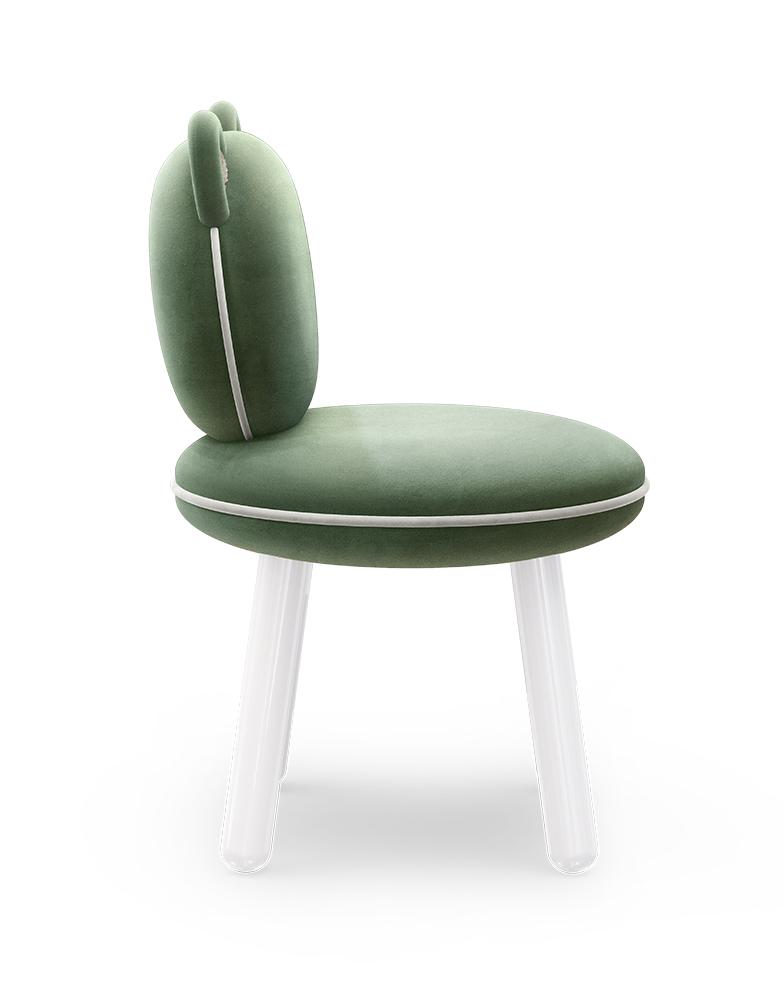 Fluffy Bear Green Kids Chair
