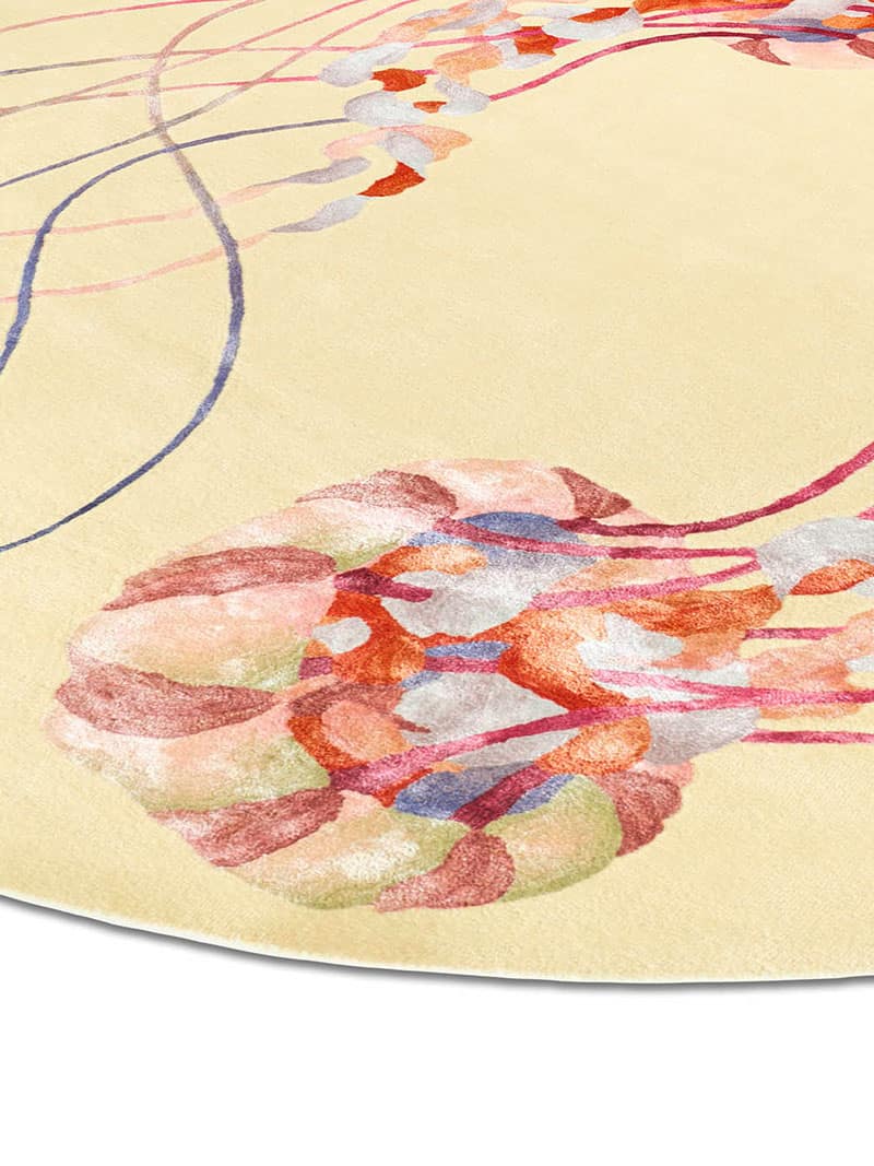 Jellyfish Round Exquisite Handmade Rug