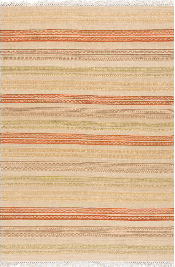 Wool Flat Weave Kilim Stripes Sitap Rug Col. 