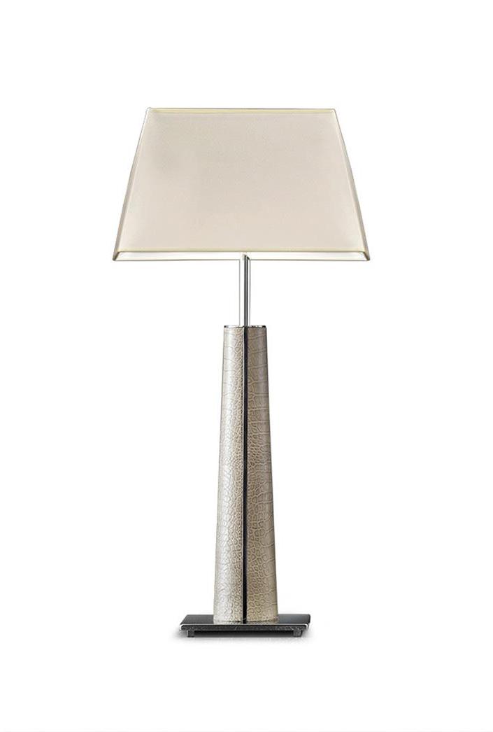 Elegance Chrome & Leather Small Table Lamp