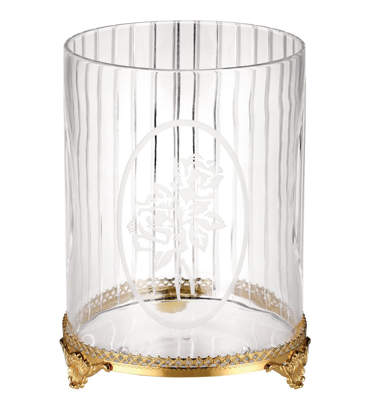 24K Gold Crystal Waste Basket