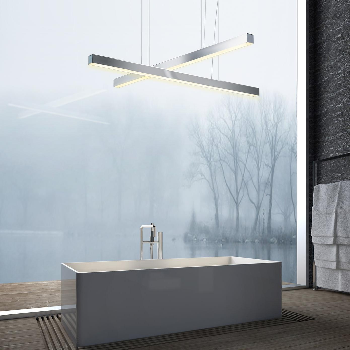 Polished Nickel Linear LED Suspension Light
