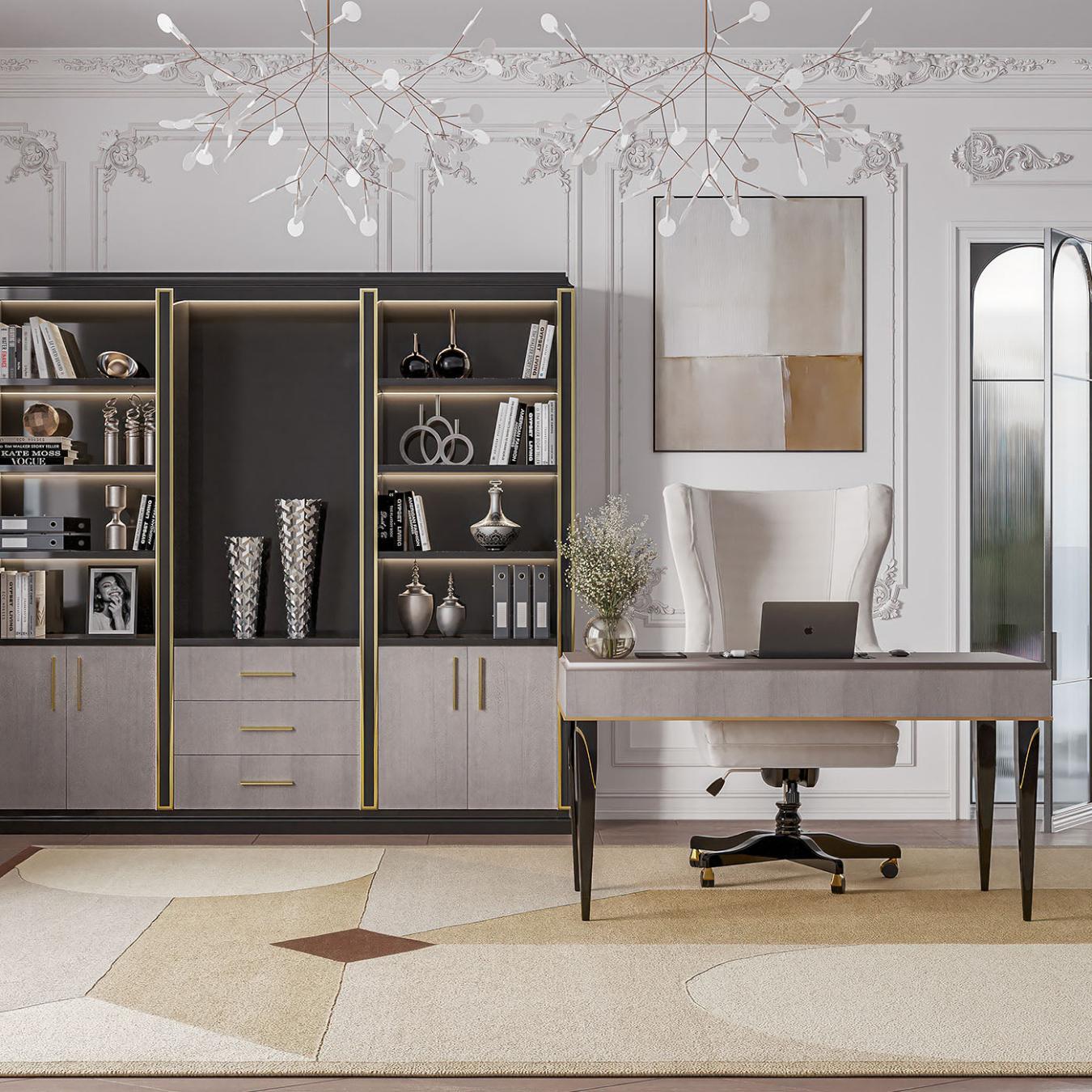 Bookcase with Wooden Doors