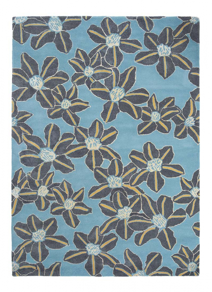 Hand-Tufted Light Blue Wool Rug