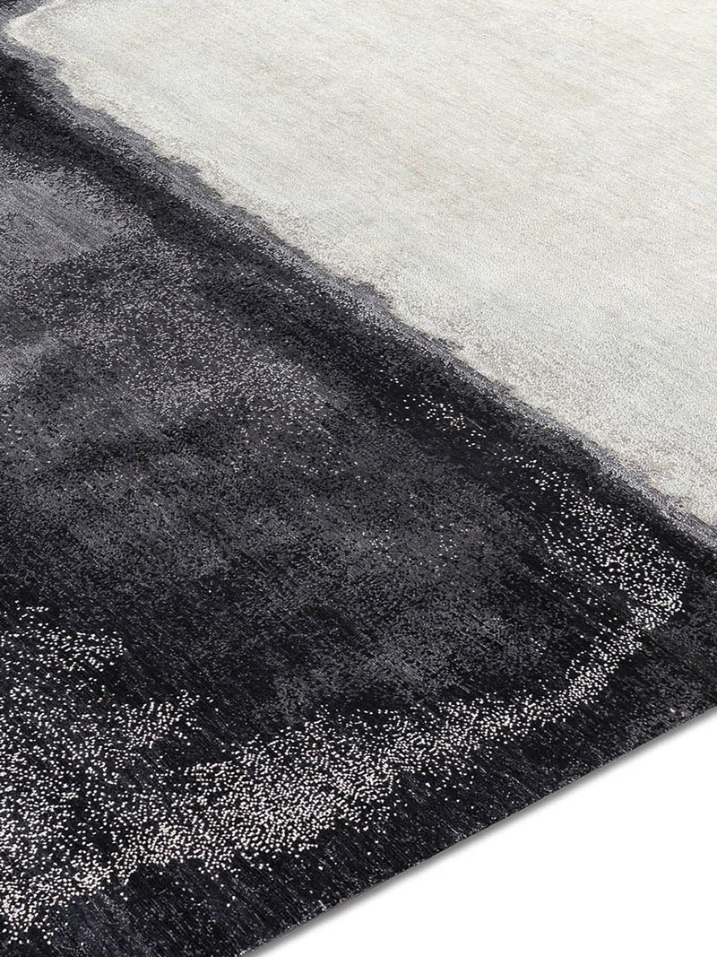 White Grey Luxury Handmade Rug