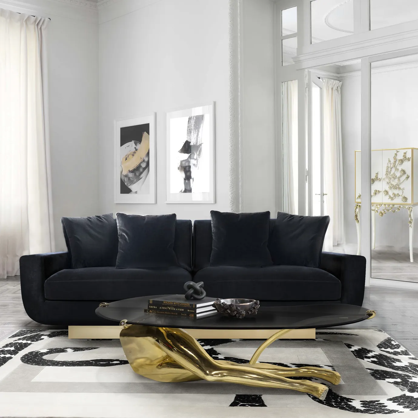 Tavo Polished Brass Coffee Table