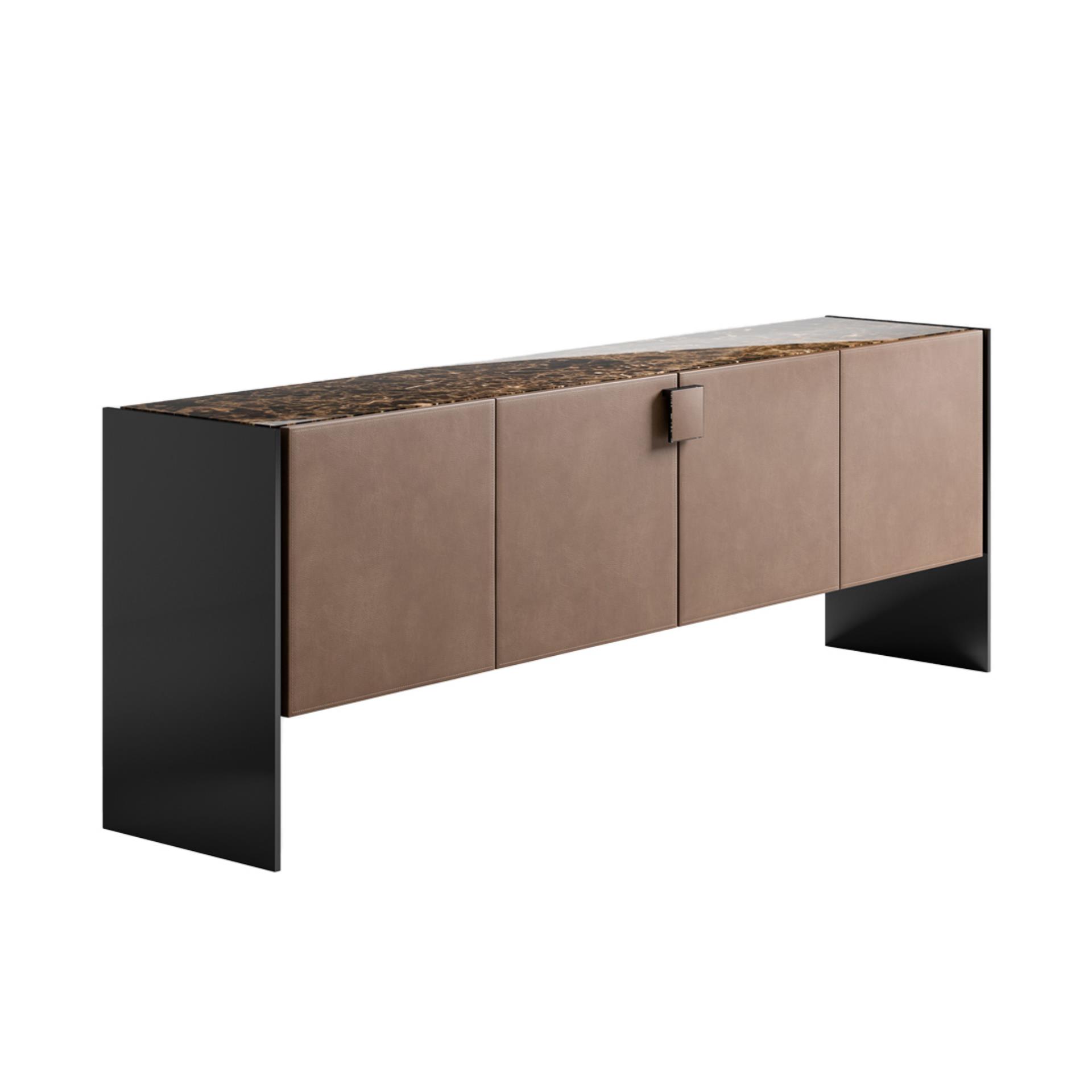 Sideboard with Leather Doors