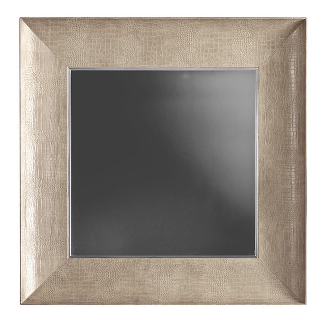 Leather-Framed Wall Mirror