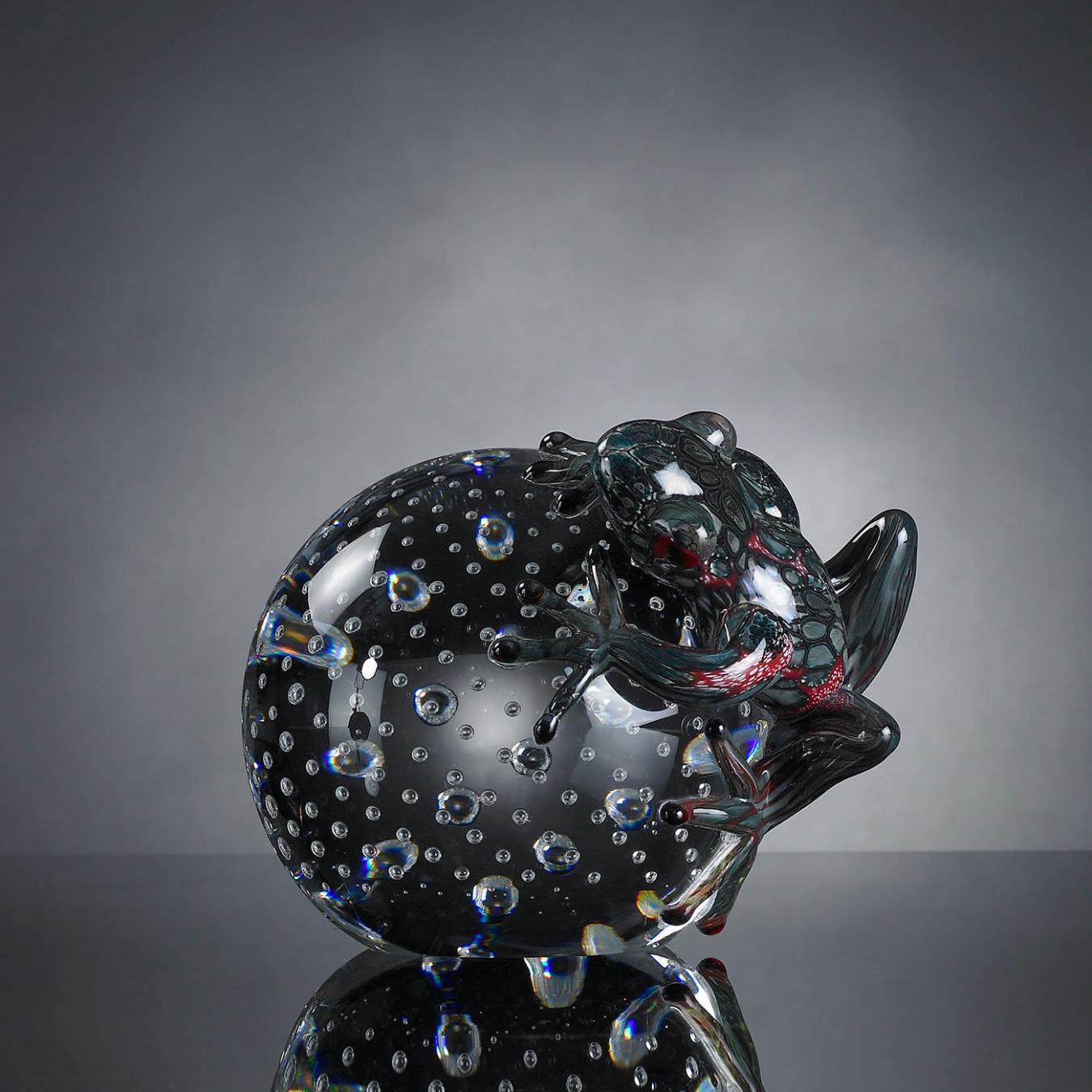 Frog on Sphere Figurine