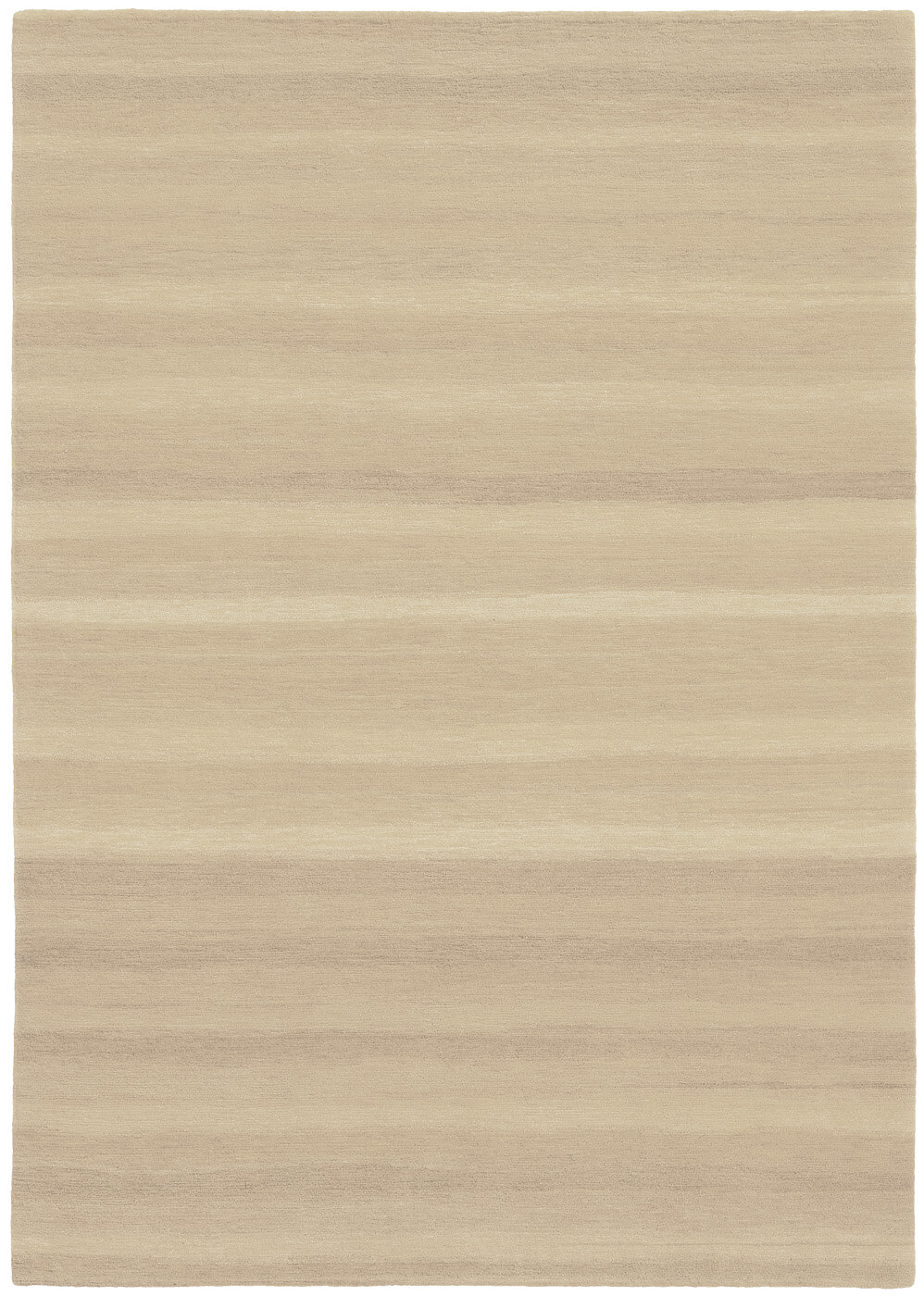 Beige Striped Hand-Knotted Rug