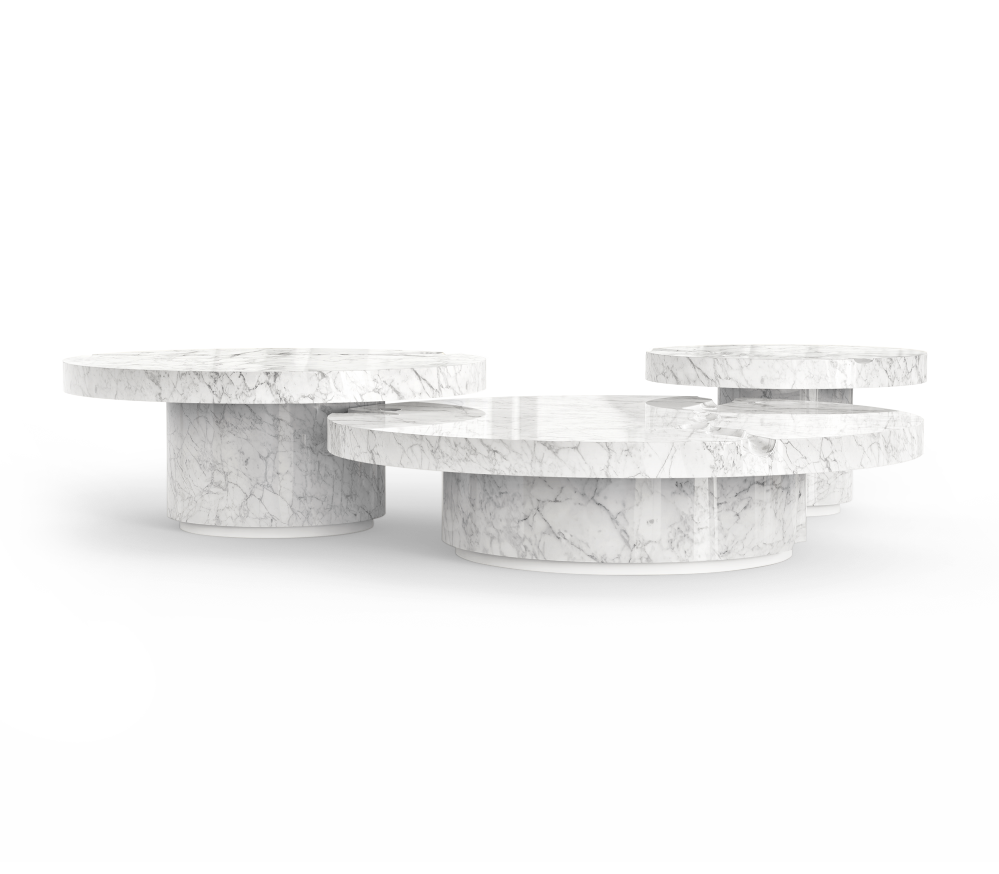 Dominion Carrara Marble 3-Piece Center Table Set