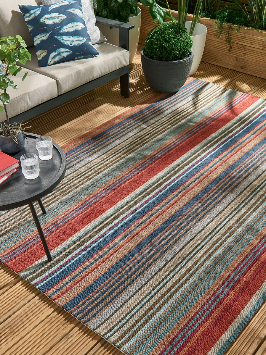 Multi Stripes Outdoor Rug