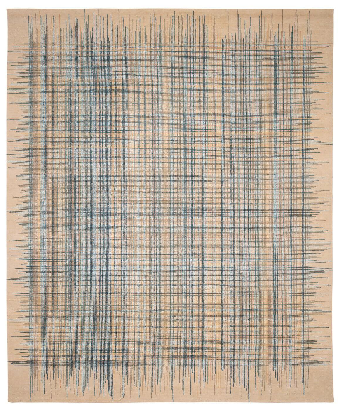 Art Grey / Blue Hand-knotted Rug