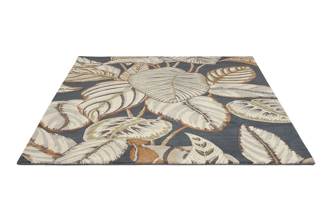 Calathea Charcoal Handwoven Rug