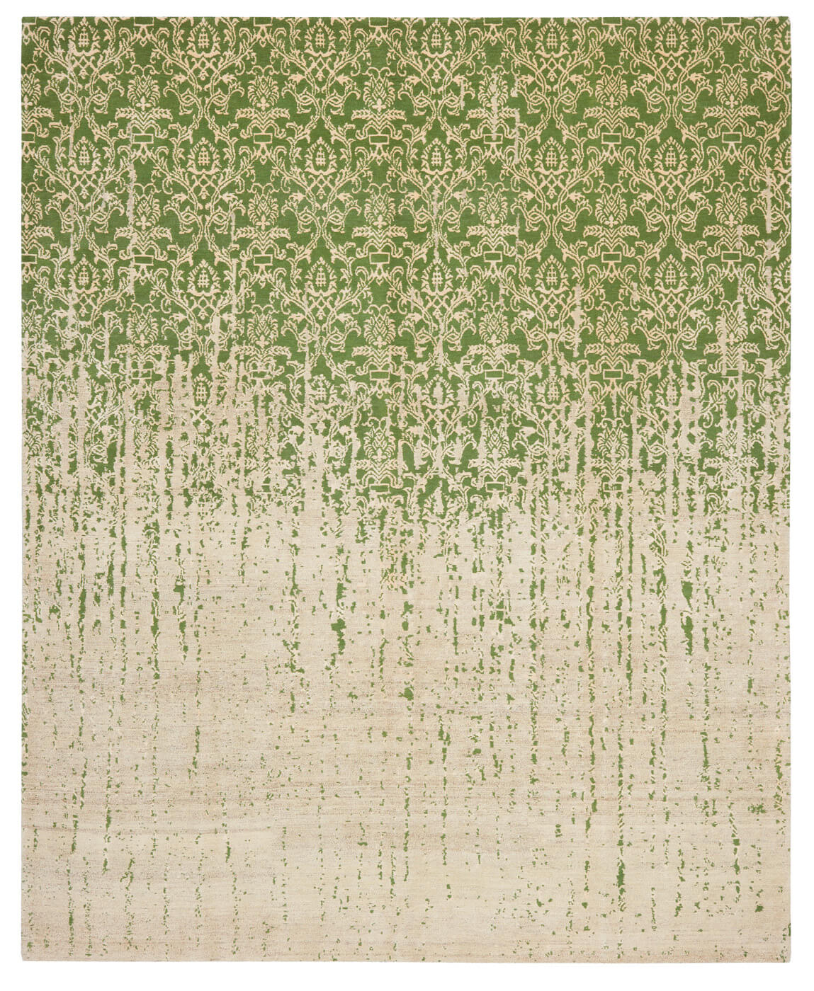 Roma Hand-Knotted Beige & Green Rug