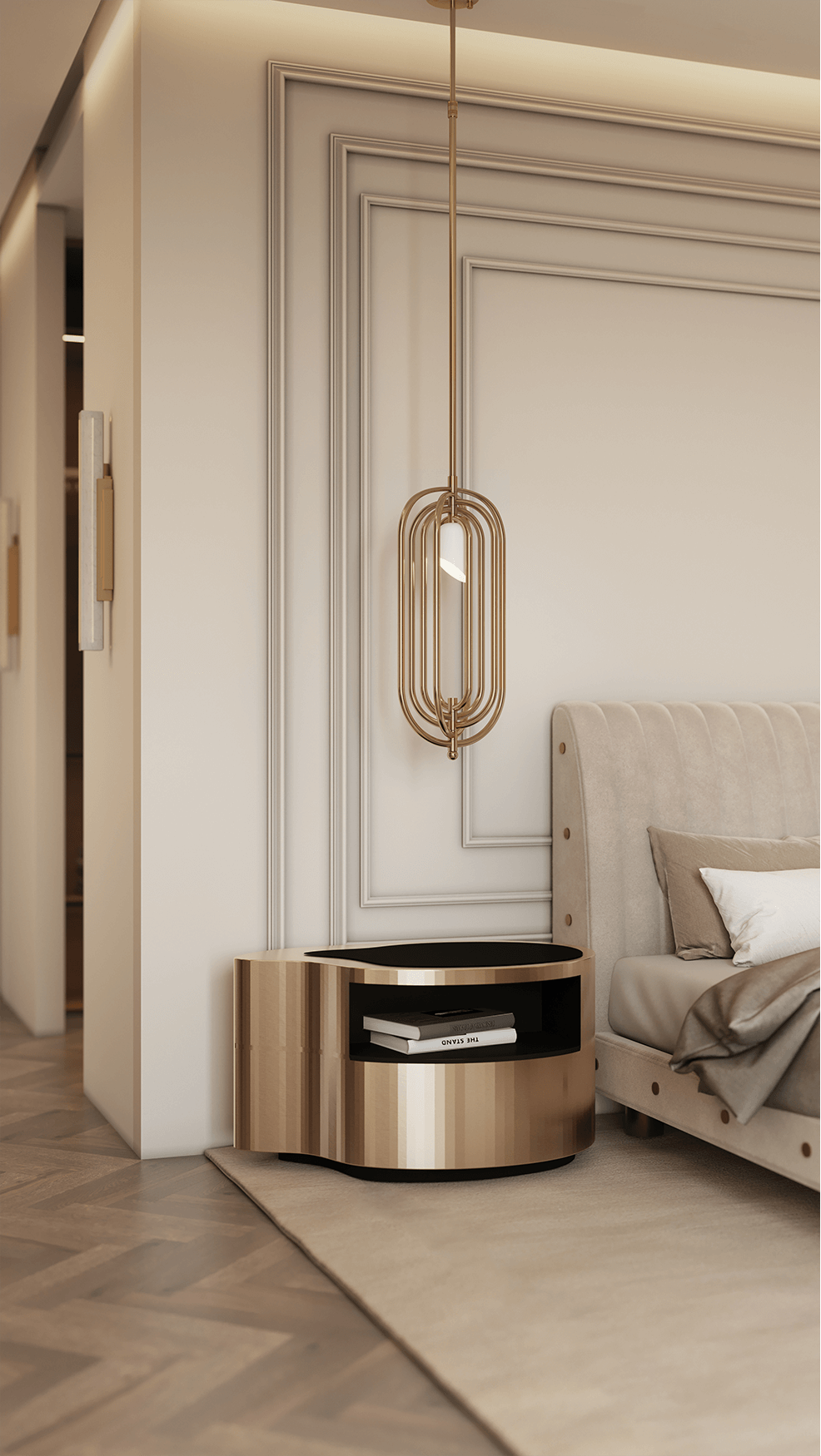 Crest Gold Nightstand