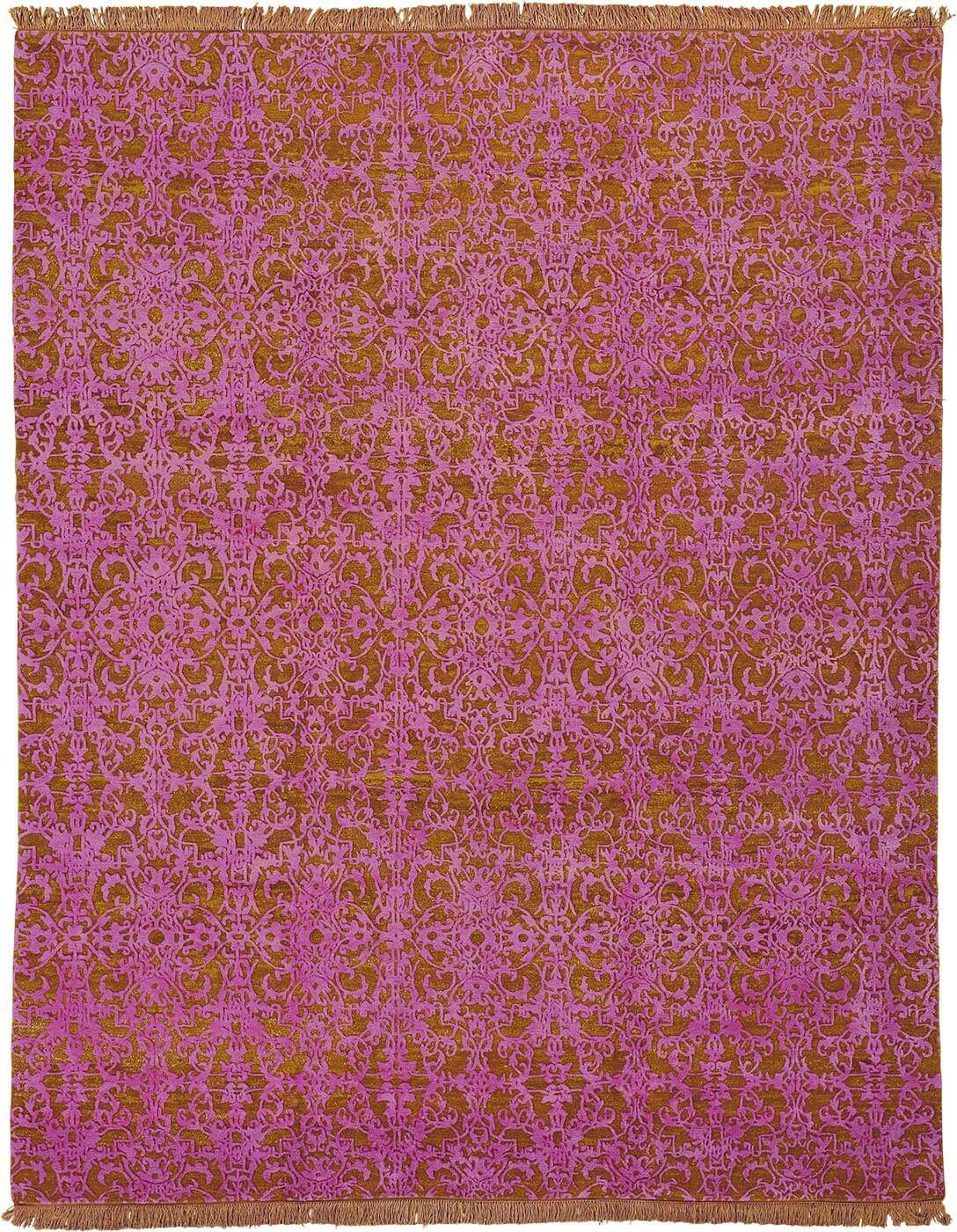 Hand-Knotted Vintage Style Pink Rug