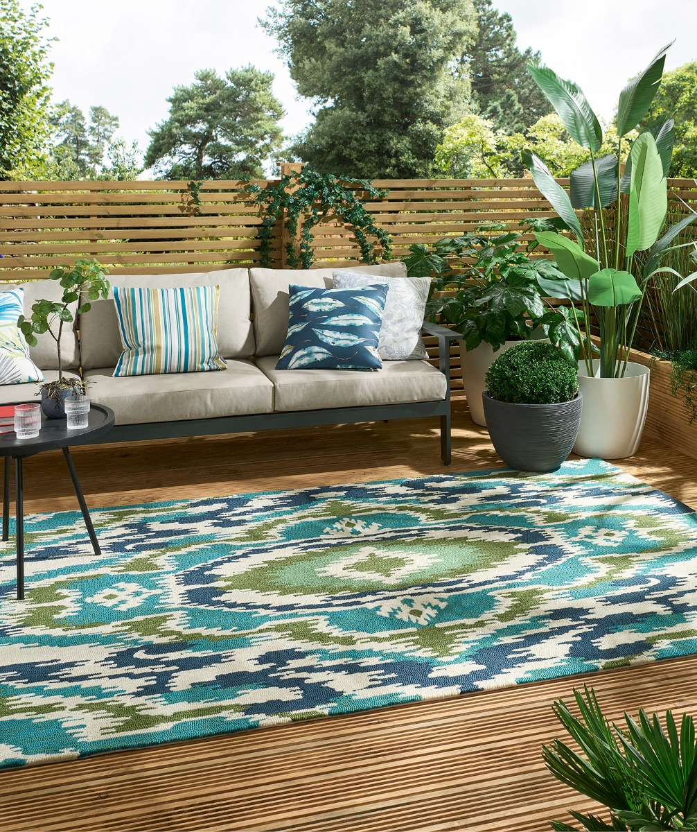 Blue Multi Outdoor Rug