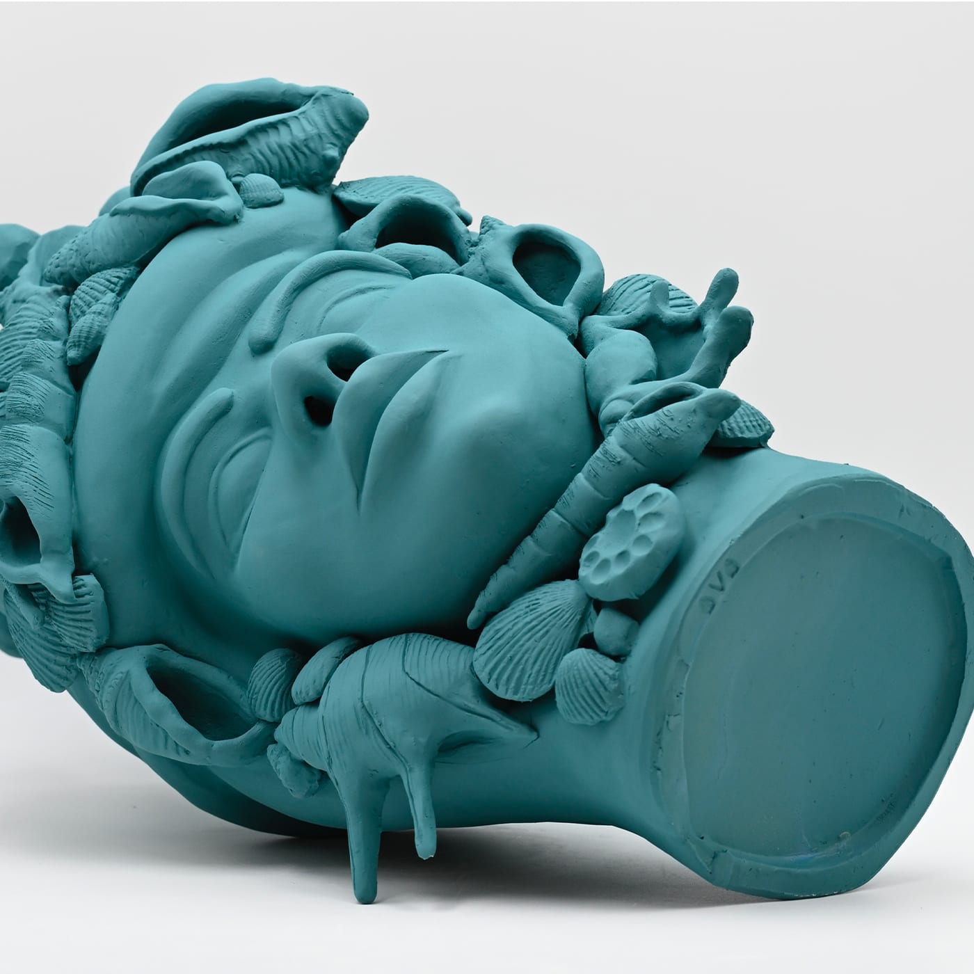 Moor's Head Teal Handmade Sculpture