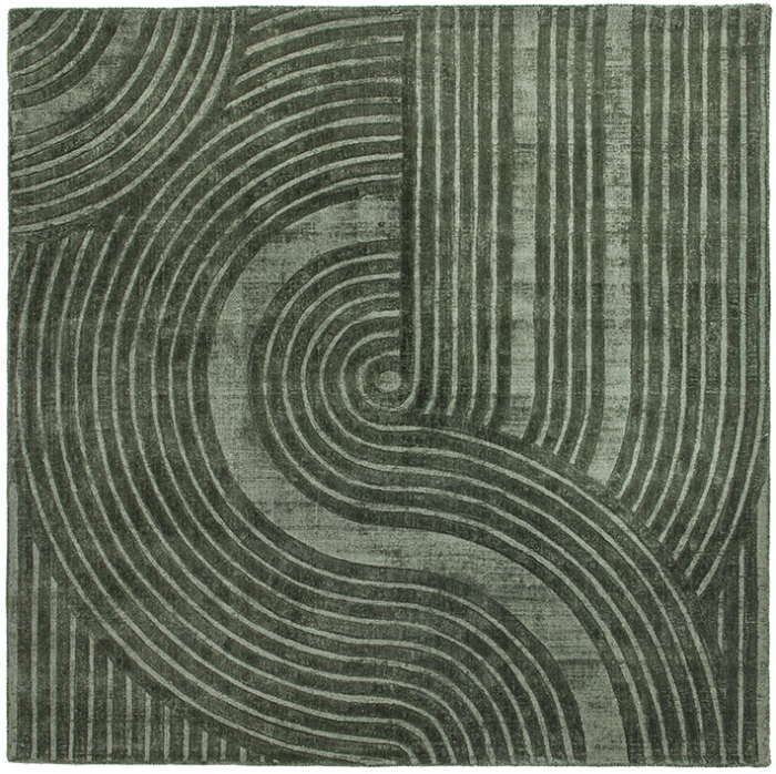 Designer Green Rug ☞ Size: 5' 3" x 7' 7" (160 x 230 cm)