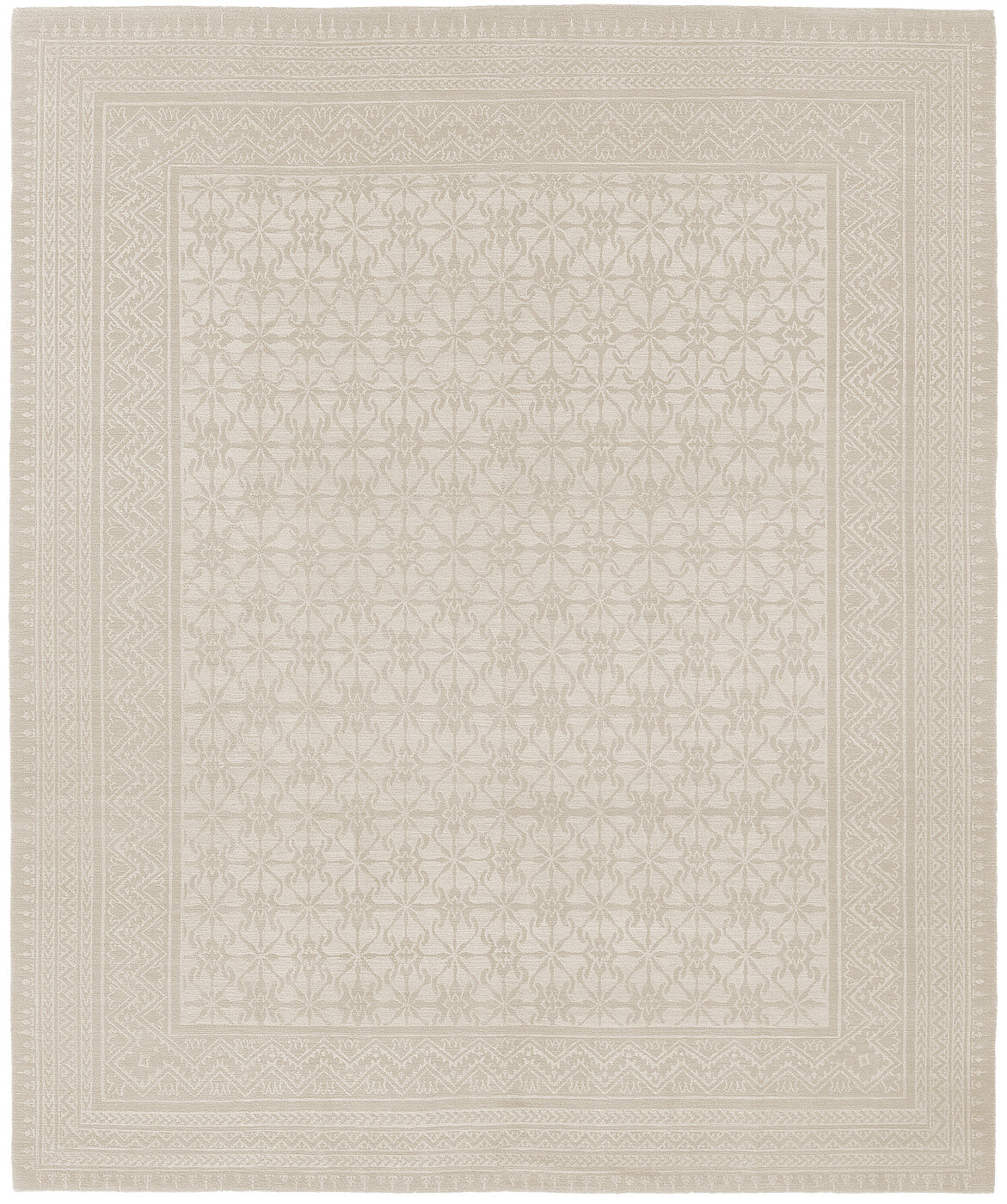 Blueberry Hand-Knotted Beige Rug