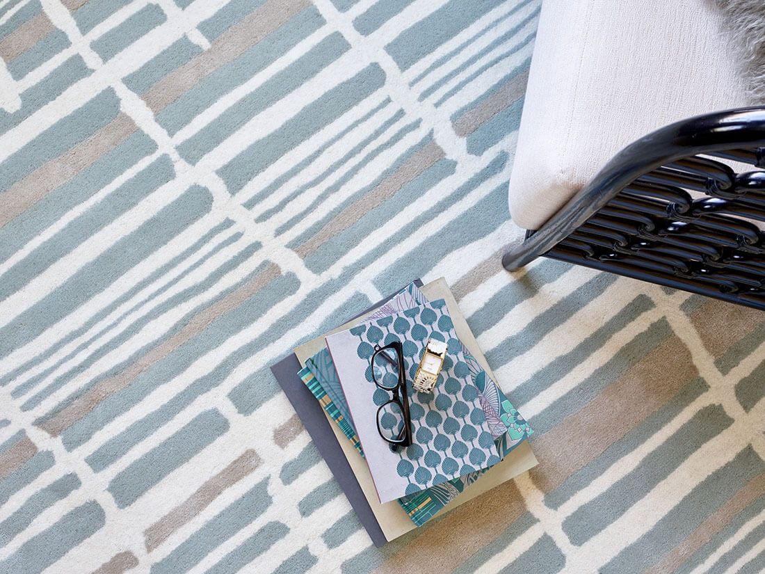 Hand-Tufted Stripe Jade Rug