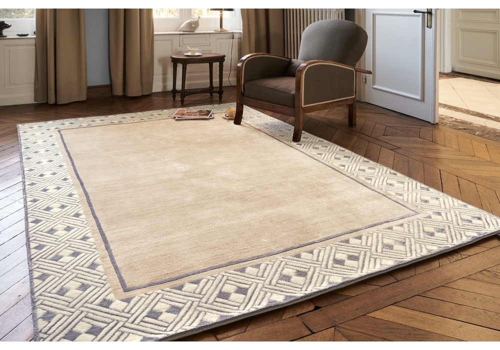 Frame Beige Wool / Viscose Rug