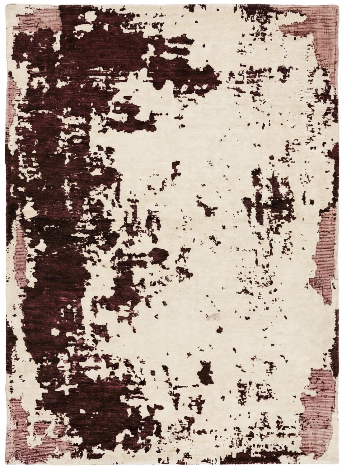 Wine Weathered Canvas Handcrafted Rug