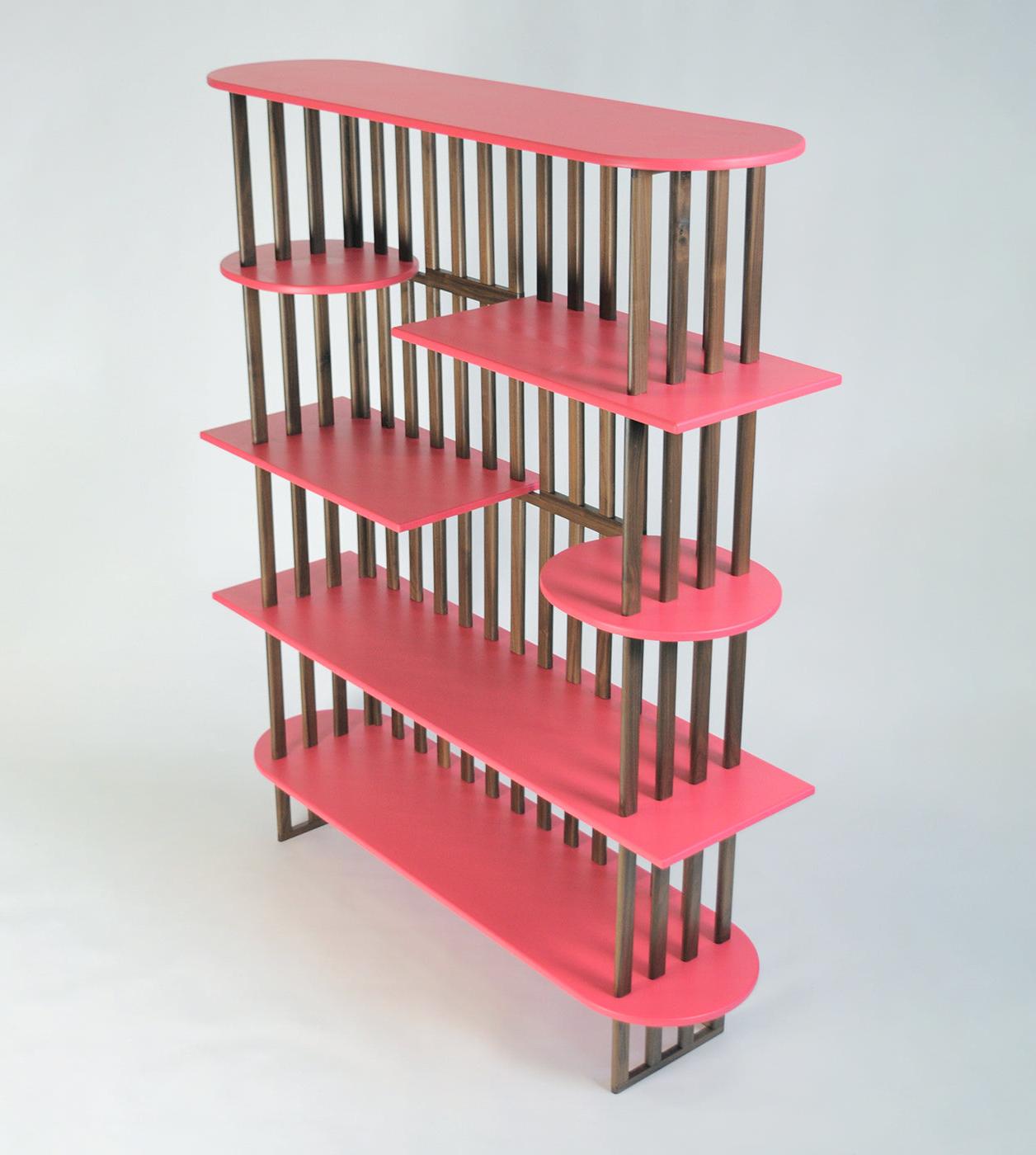 Pink Five-Tier Bookshelf