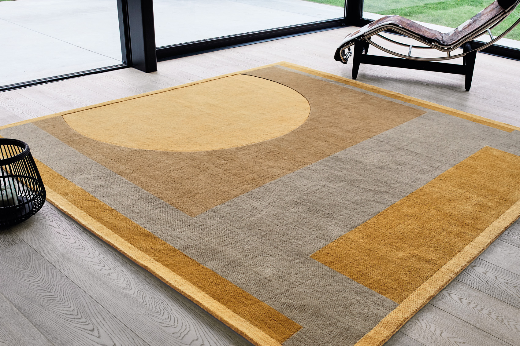 Geometric Wool Hand-Knotted Rug