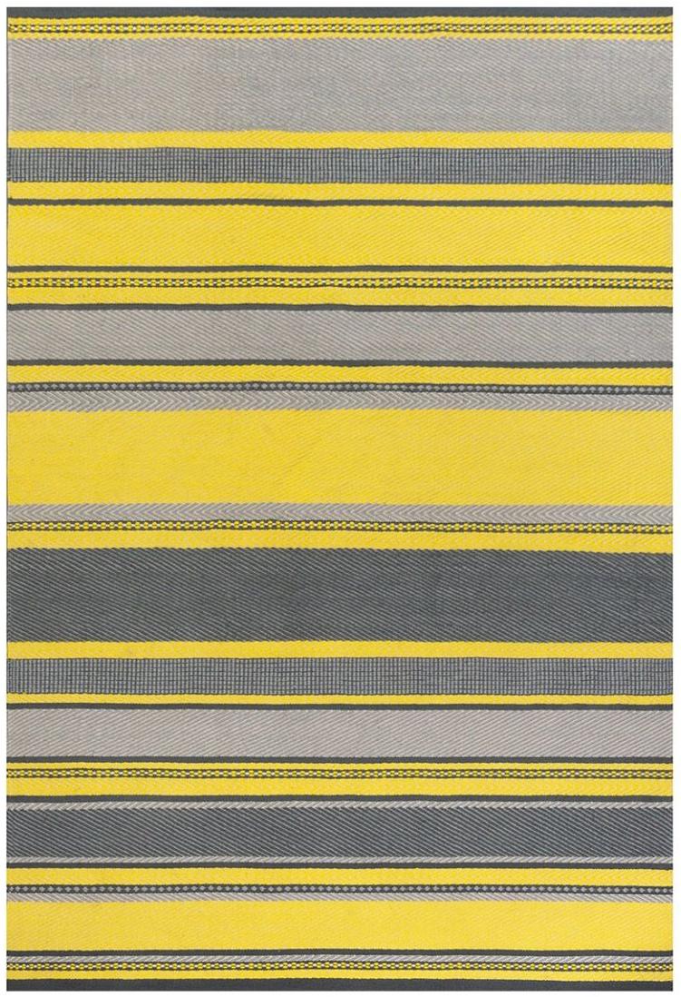 Designer Striped Citron Outdoor Rug