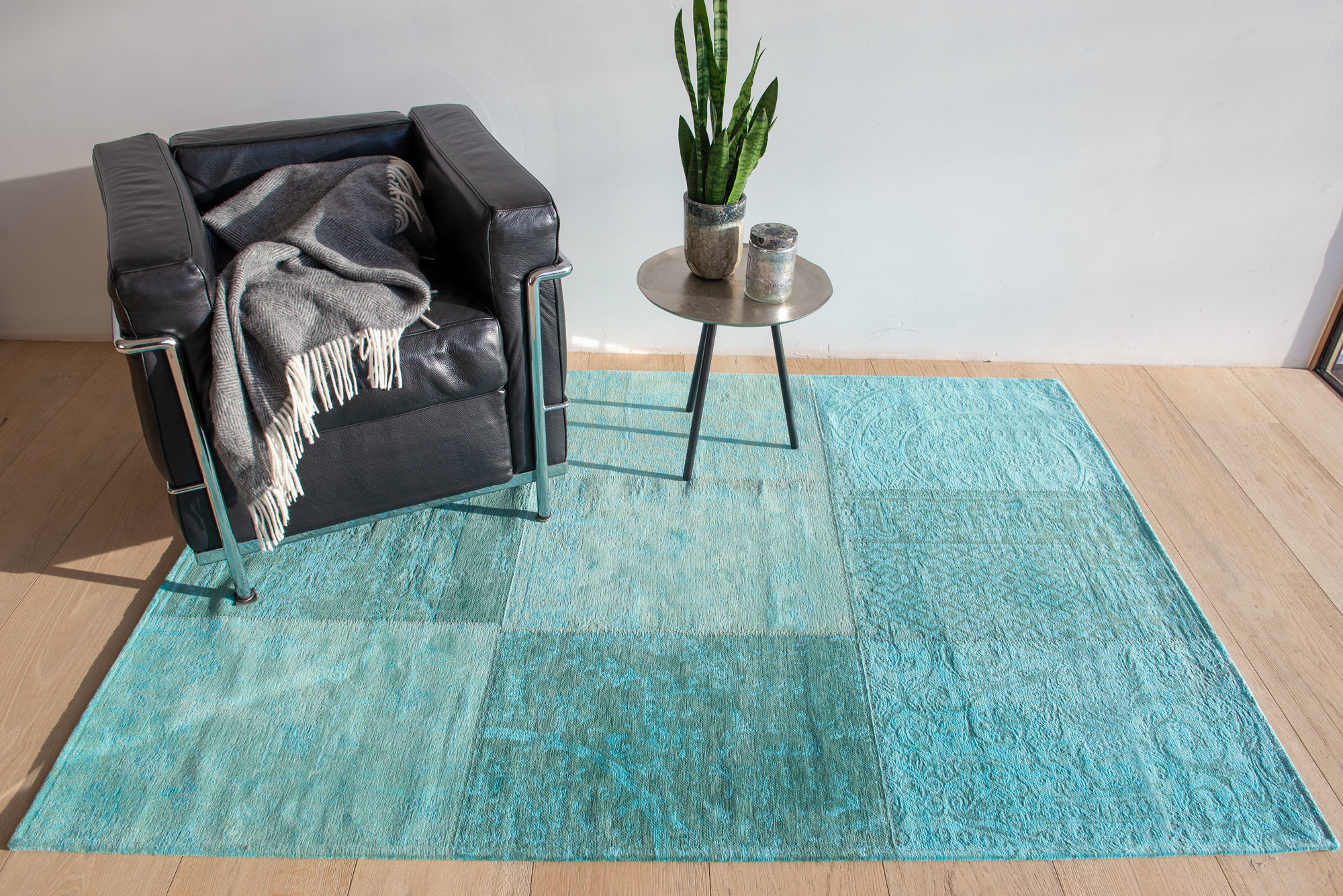 Patchwork Turquoise Rug ☞ Size: 7' 7" x 11' (230 x 330 cm)