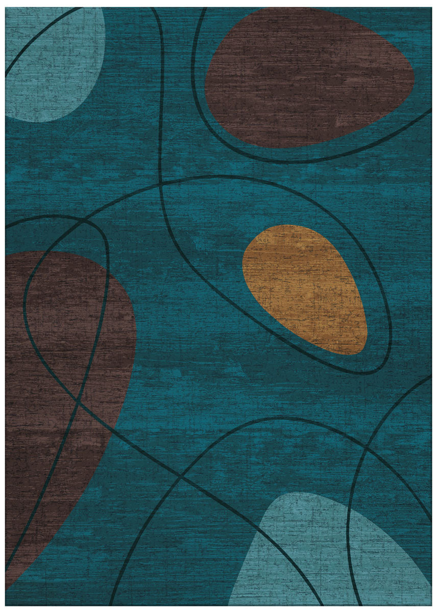 My Bubble Dark Blue Fall Flatwoven Rug