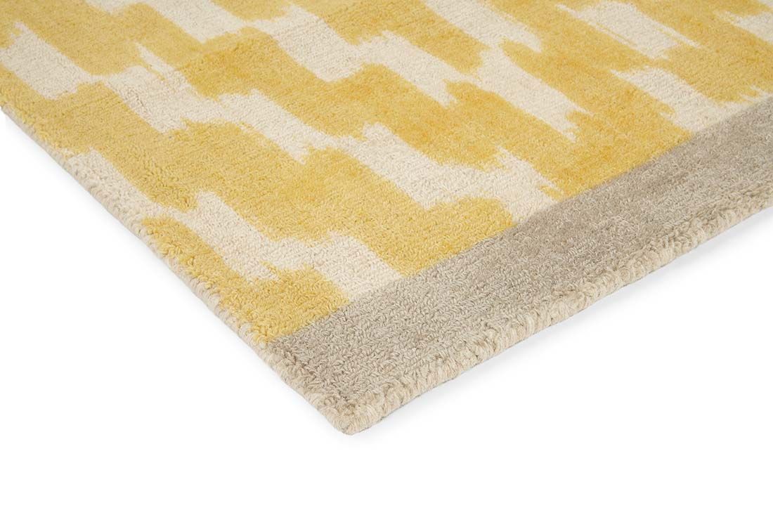 Diamonds Yellow Handloom Wool Rug