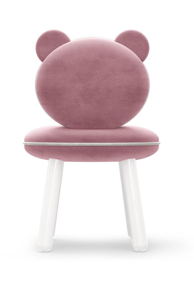 Fluffy Bear Pink Kids Chair