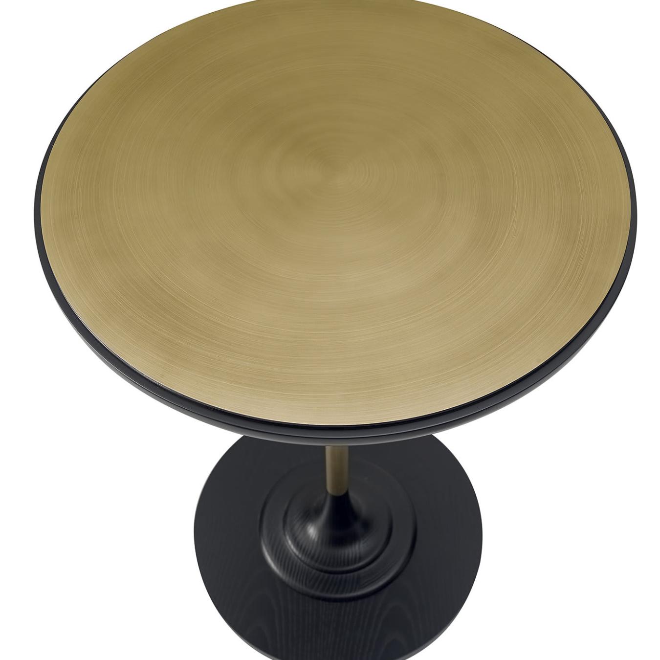 Side Table Adorned with a Brass Top